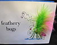 cover of the Feathery Birds book. The cover has fabric extending from the bird to represent feathers.