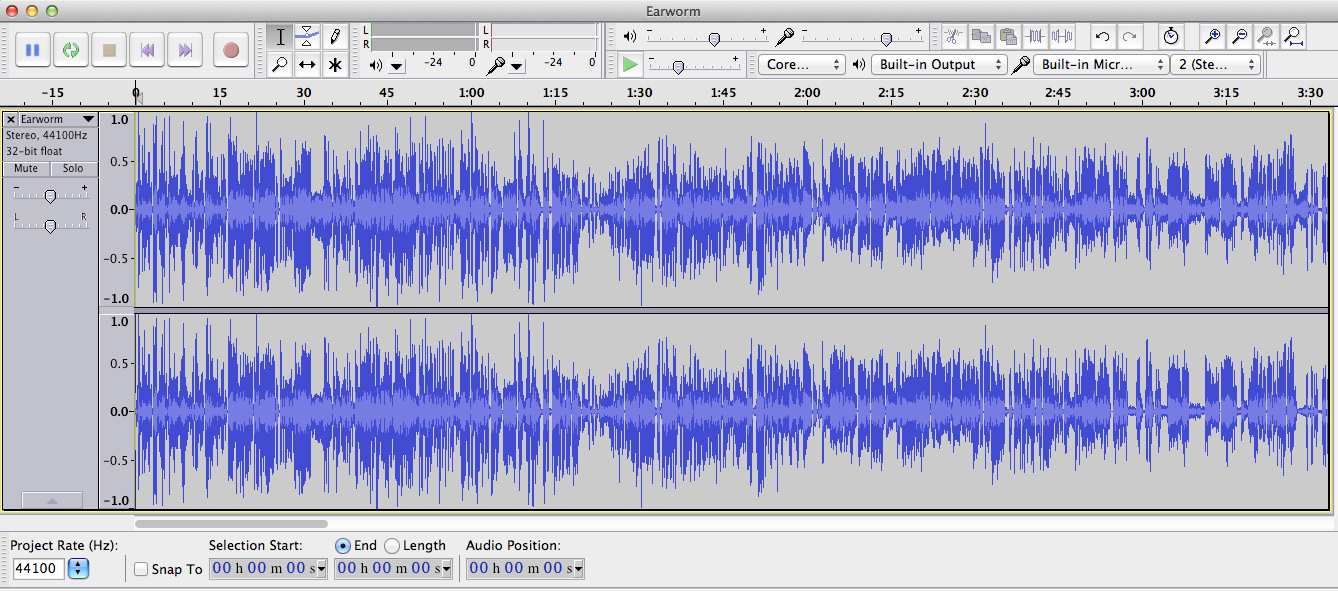 Waveform image of an audio file